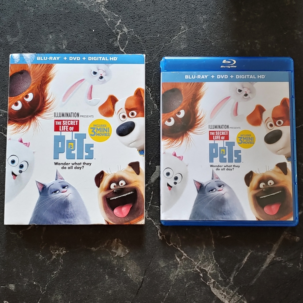 Excellent Used Condition The Secret Life of Pets Blu Ray & DVD 2 disc set